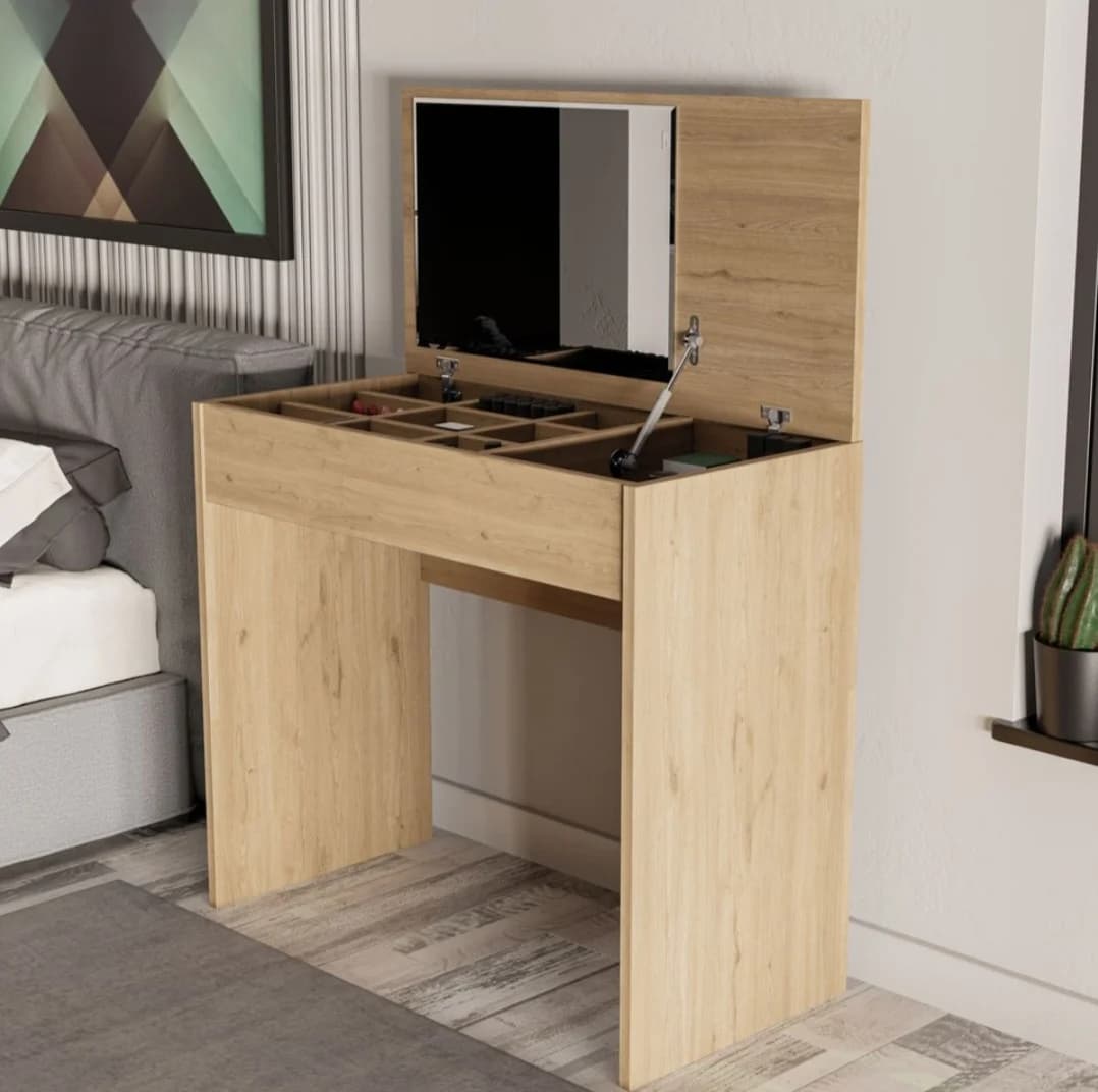 Makiyaj masası SO005, laminat, 120x100x45 sm, qəhvəyi — изображение 2