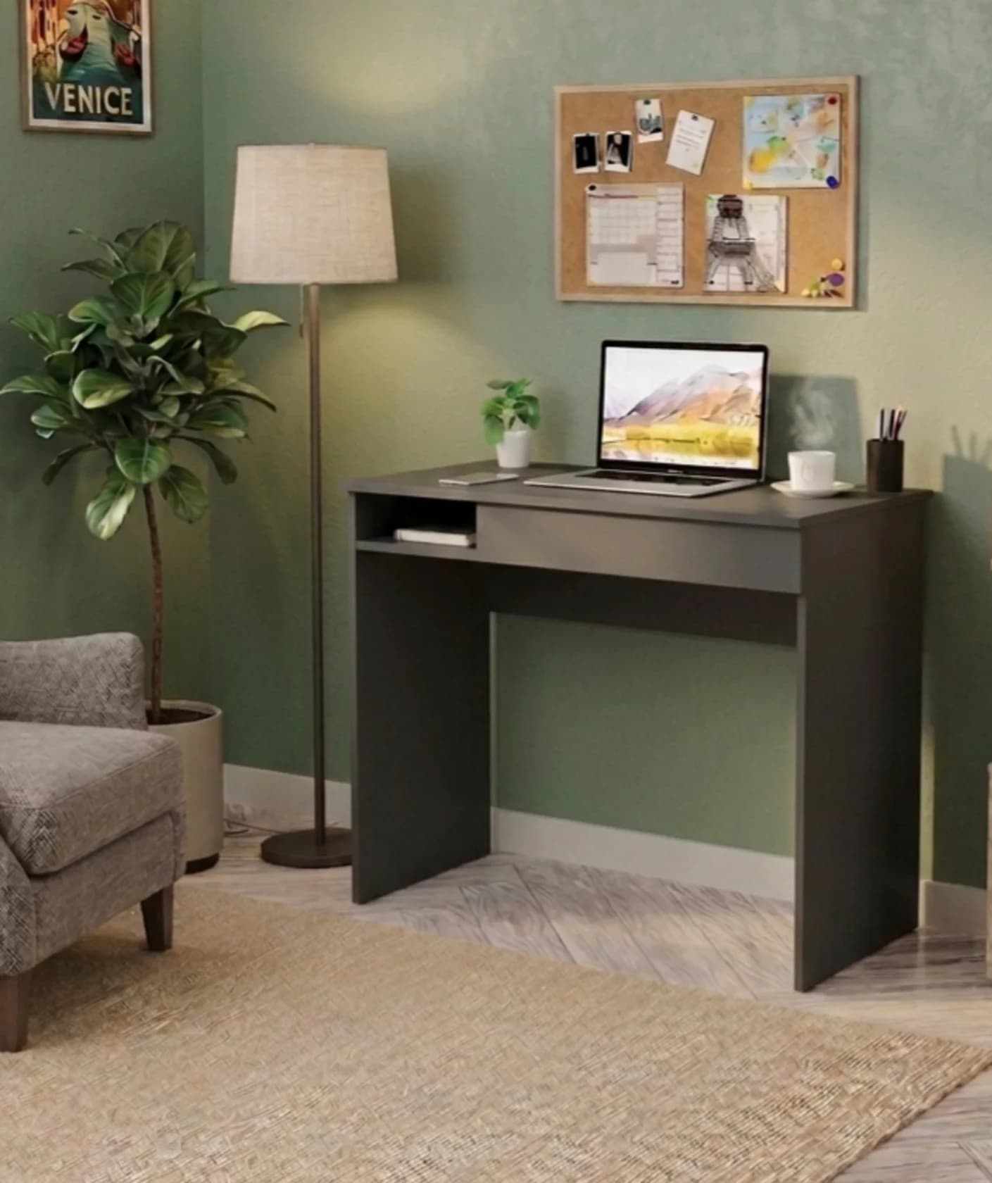 Yazı masası MB 26, Laminat, Antrasit, 100x75x50 sm
