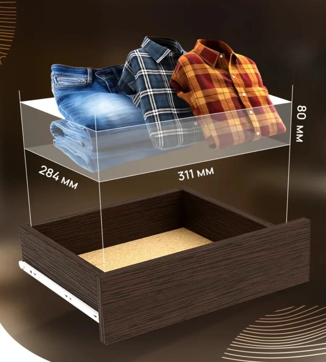 Tumba SO0013, laminat, 75x40x31 sm, qəhvəyi — изображение 3