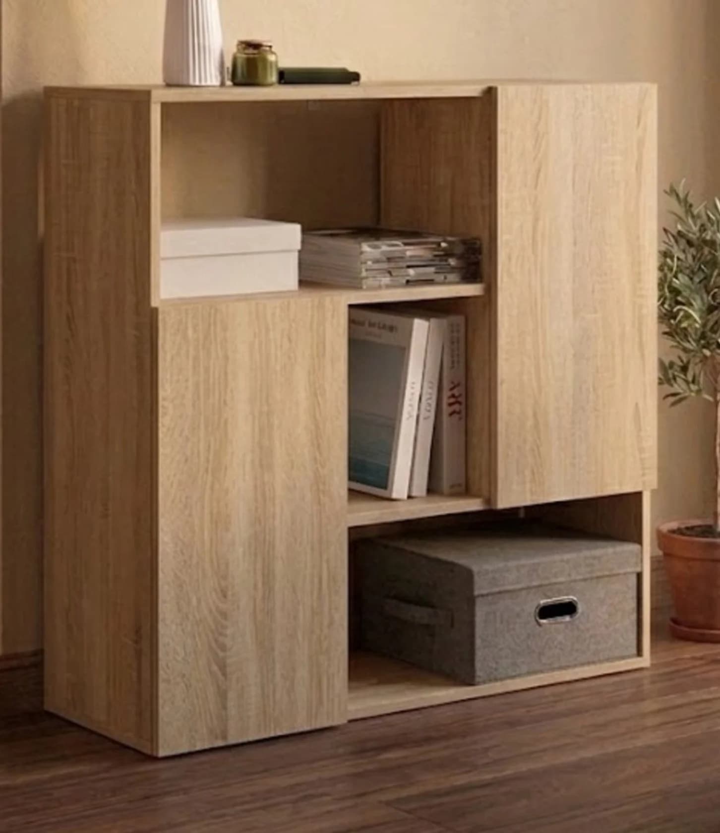 Komod MB24, laminat, 90x90x35 sm, açıq qəhvəyi