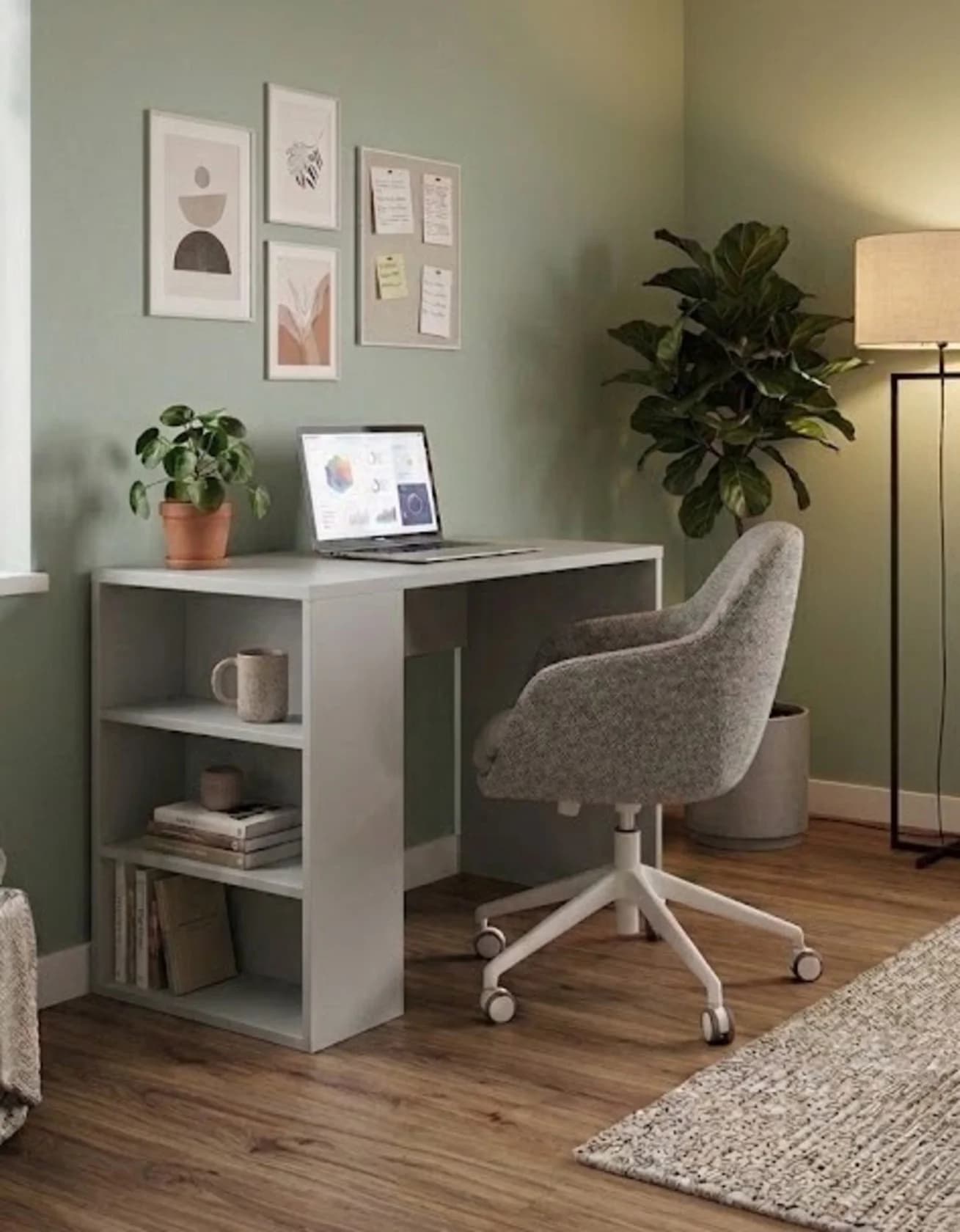 Yazı masası MB 32, laminat, boz, 100x75x50 sm