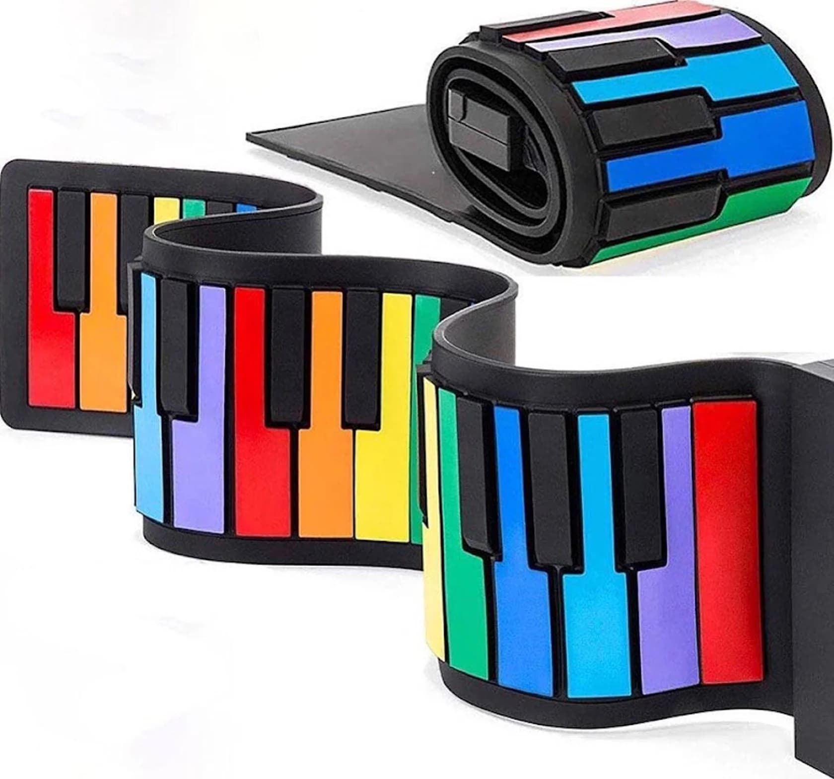 Elastik piano uşaq üçün, rəngbərəng, 81x14 sm — şəkil 3
