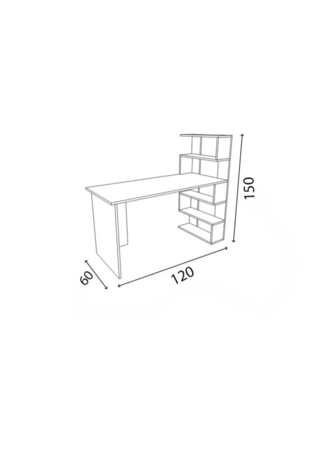 Kompüter masası 2566233, laminat, ağ, 150x150x60 sm — image 2