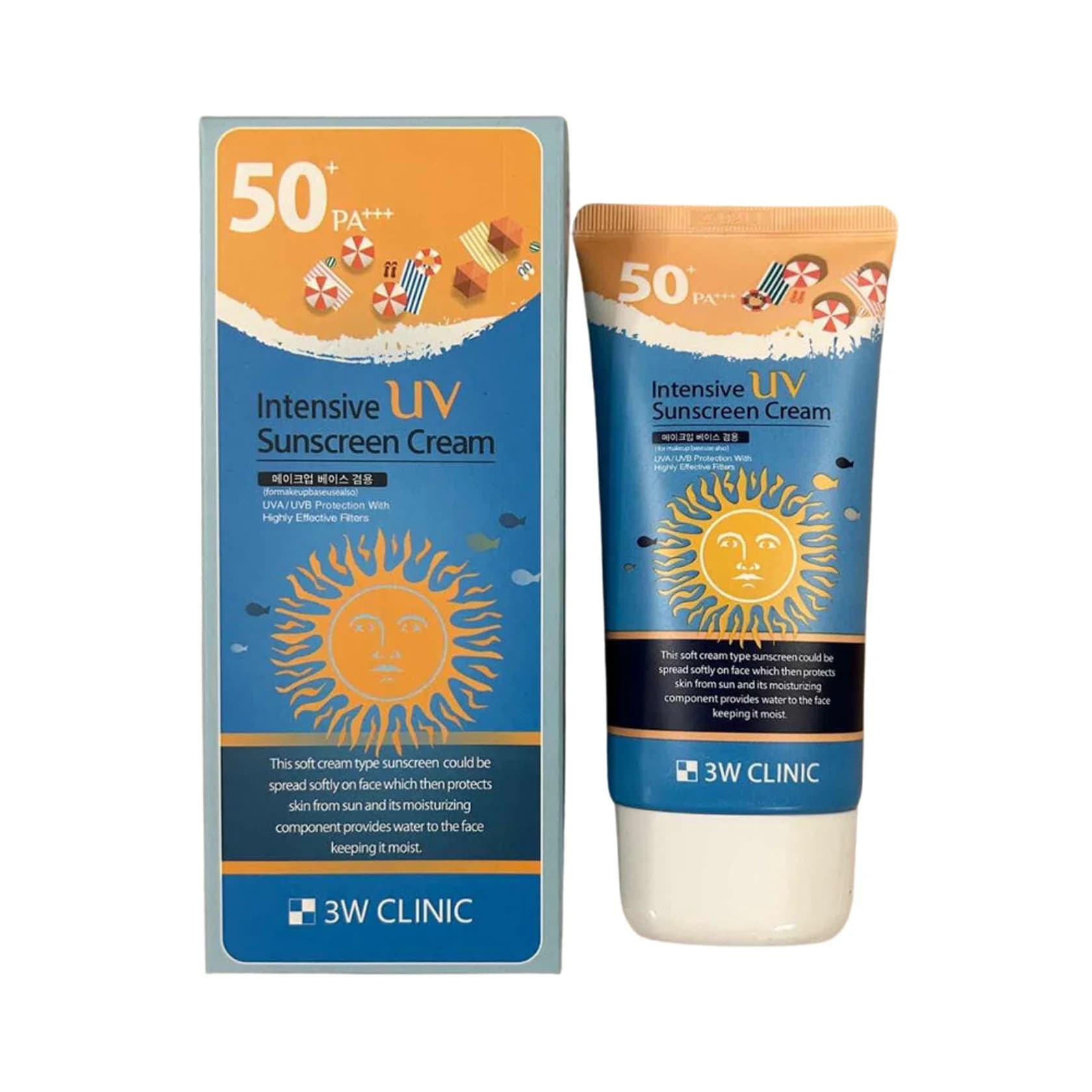 Günəşdən qoruyucu krem 3W Clinic İntensiv UV SPF50+ PA+++ 70 ml