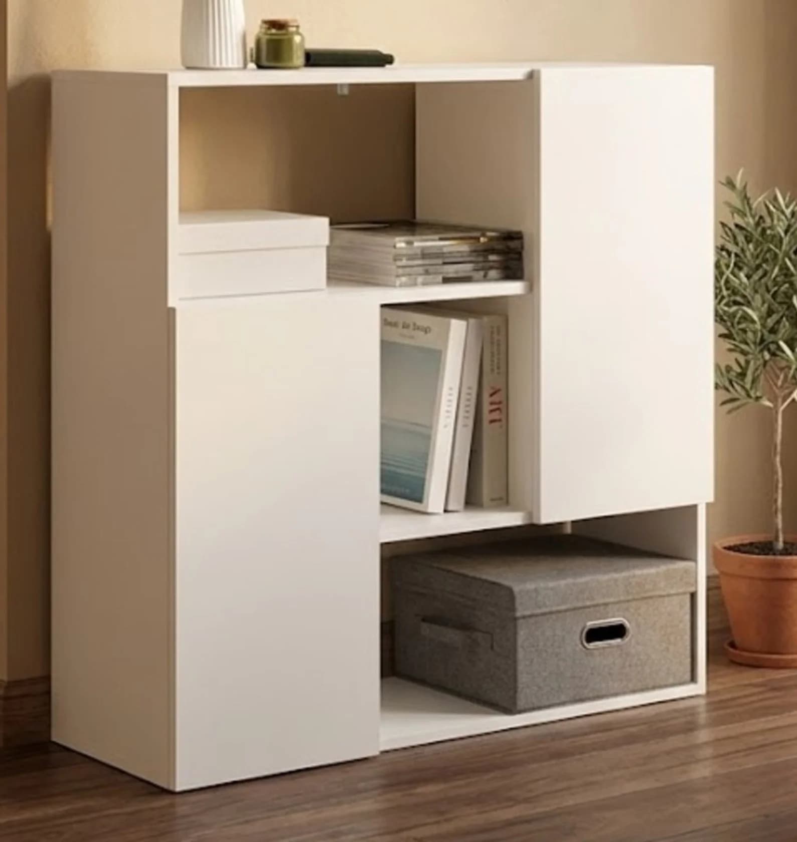Komod MB24, laminat, 90x90x35 sm, ağ
