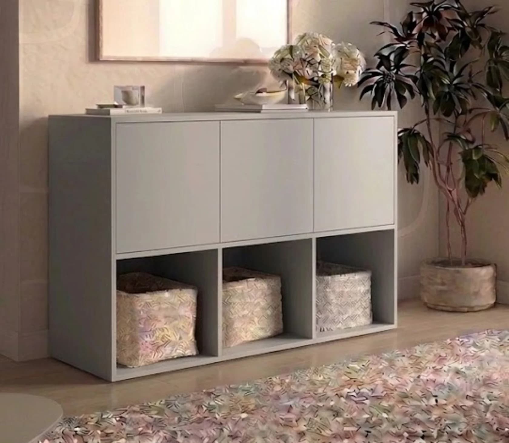 Tumba MB8, laminat, 120x80x40 sm, boz