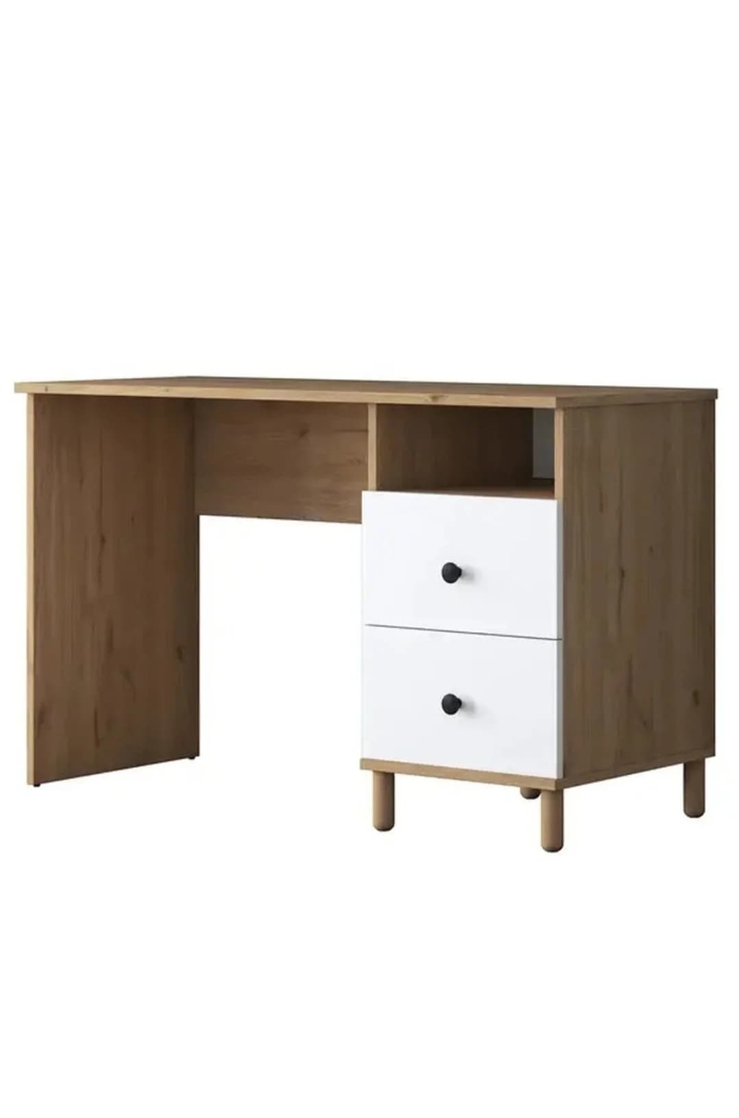 Kompüter masası S000, laminat, palıd ağacı/ağ, 50x161x160 sm — изображение 9