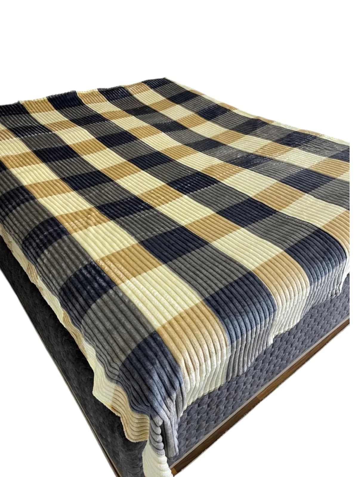 Yataq örtüyü Bamboo model 13.24, yeni model, yaz-yay-payız fəsilli, kletka (şahmat) dizaynlı, bambuk materiallı - GS_1_025