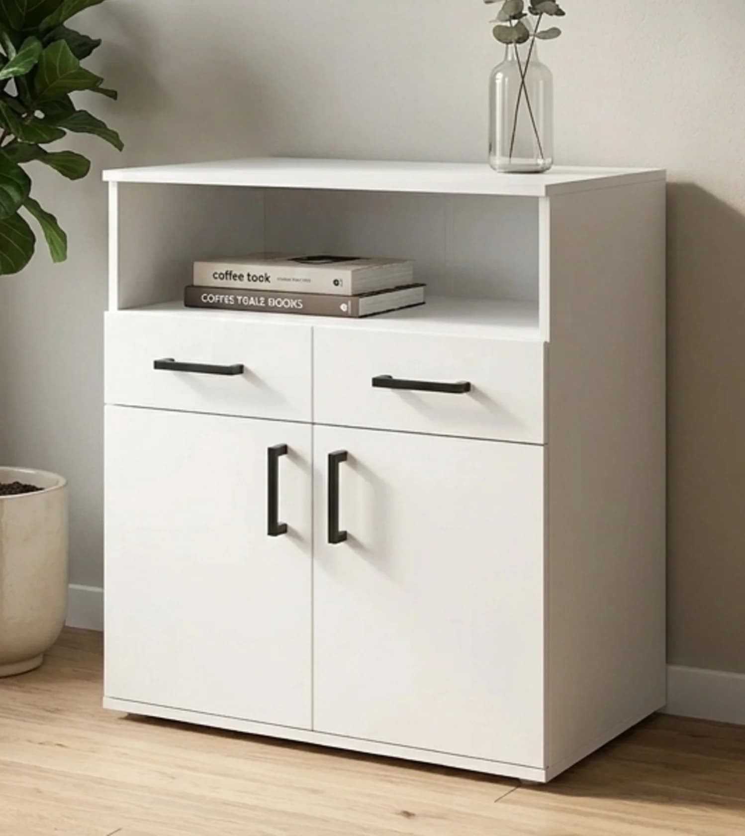 Tumba MB16, ağ, laminat, 80x70x45 sm