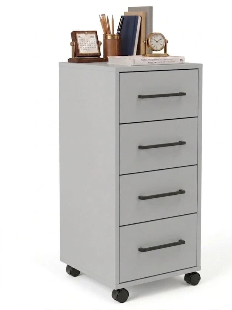 Tumba MB11, laminat, təkərli, 75x40x40 sm, boz