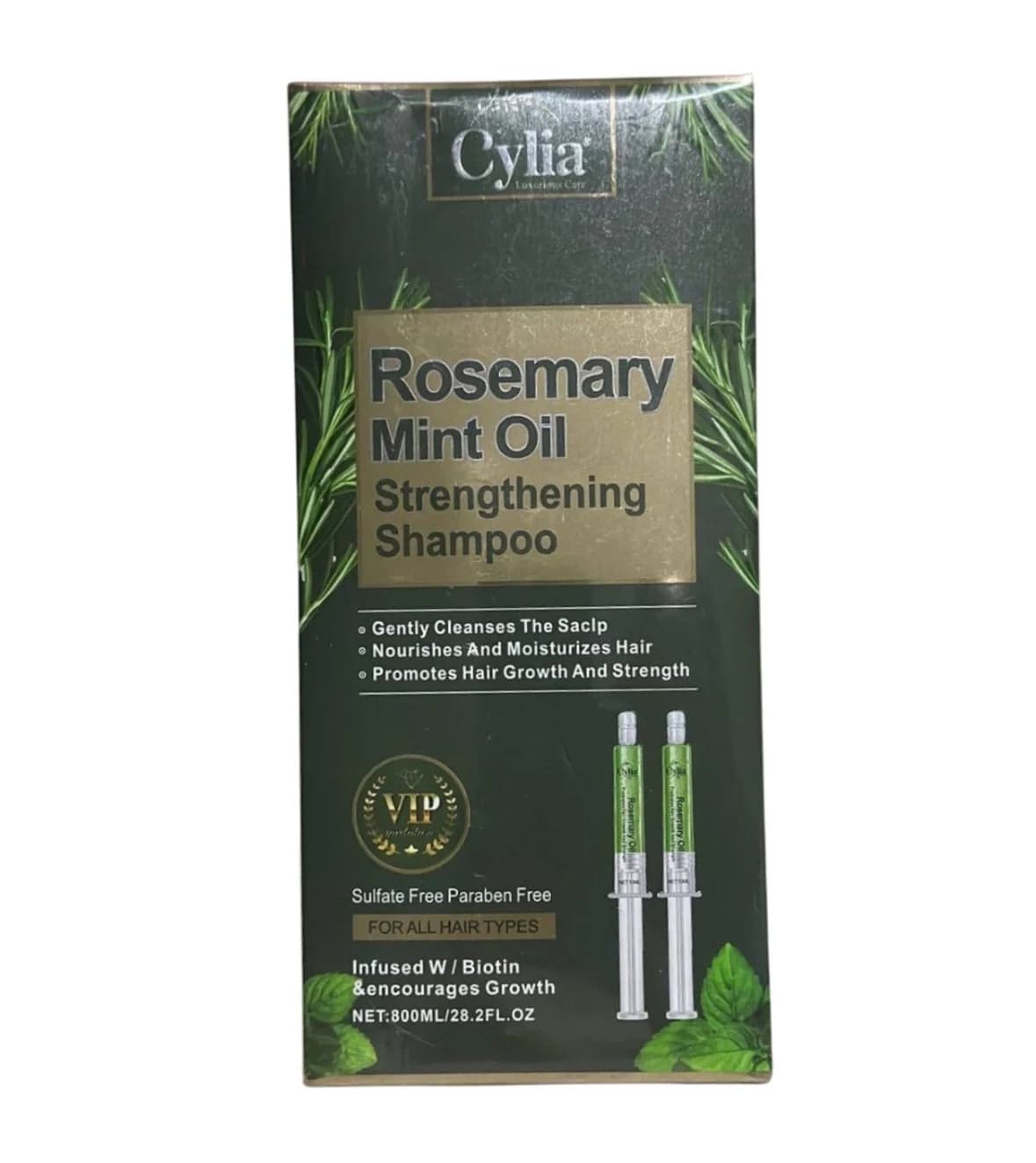 Saçlar üçün şampun Cylia Rosemary Mint Oil 800 ml
