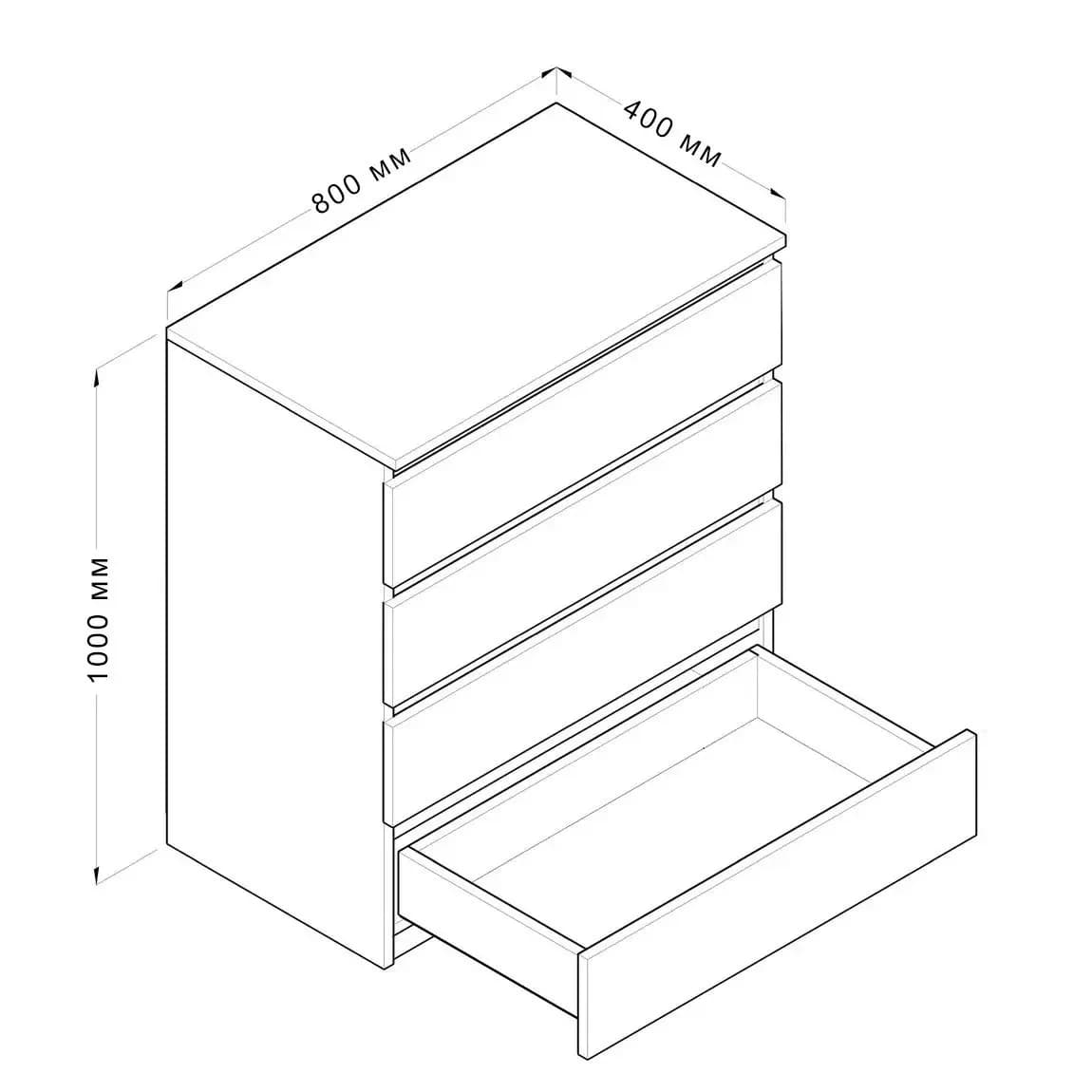 Komod Yagmur 54, laminat, 100x80x40 sm — изображение 2