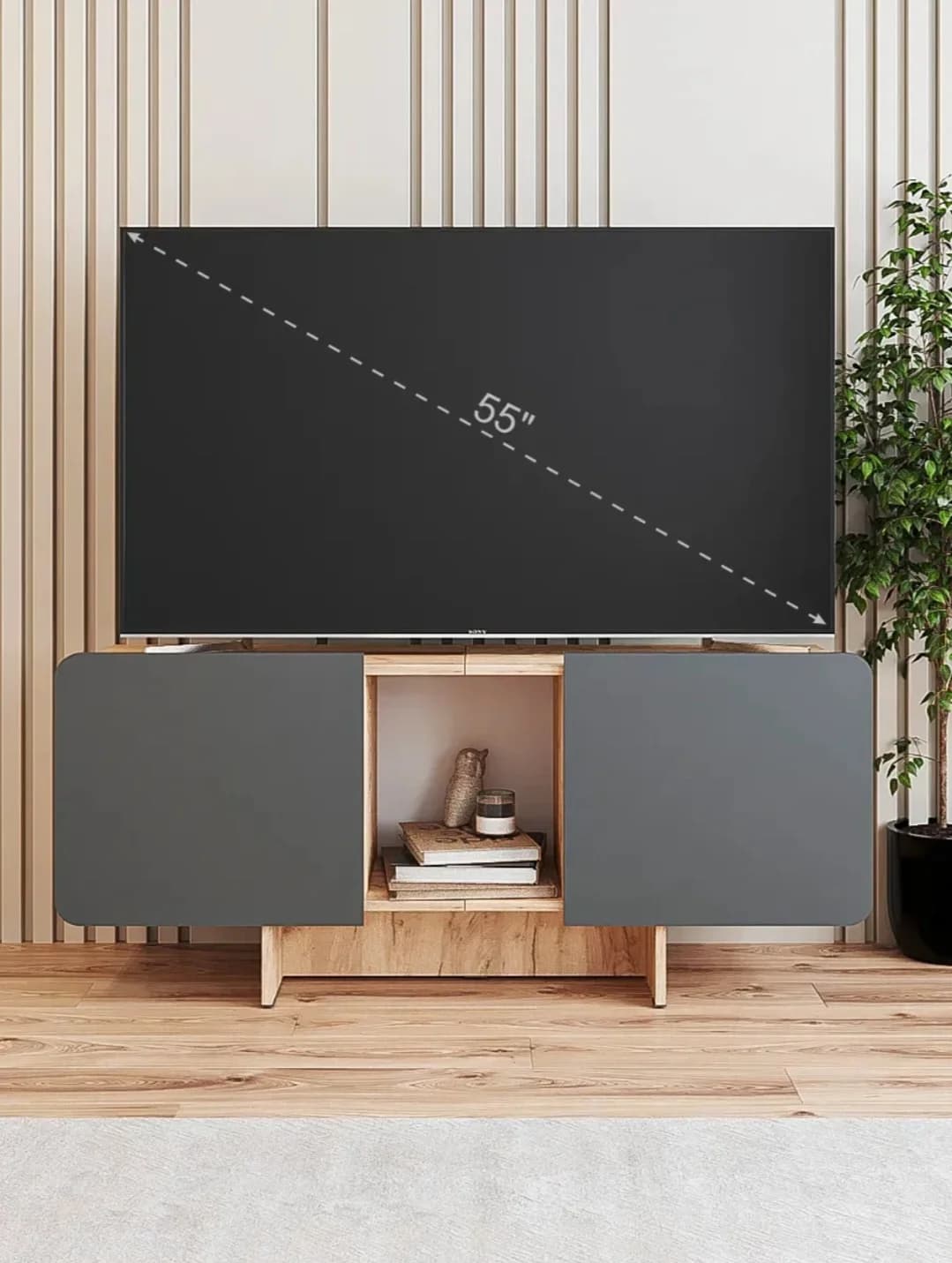 Tv üçün tumba s002, laminat, 130x55x37.5 sm — изображение 2