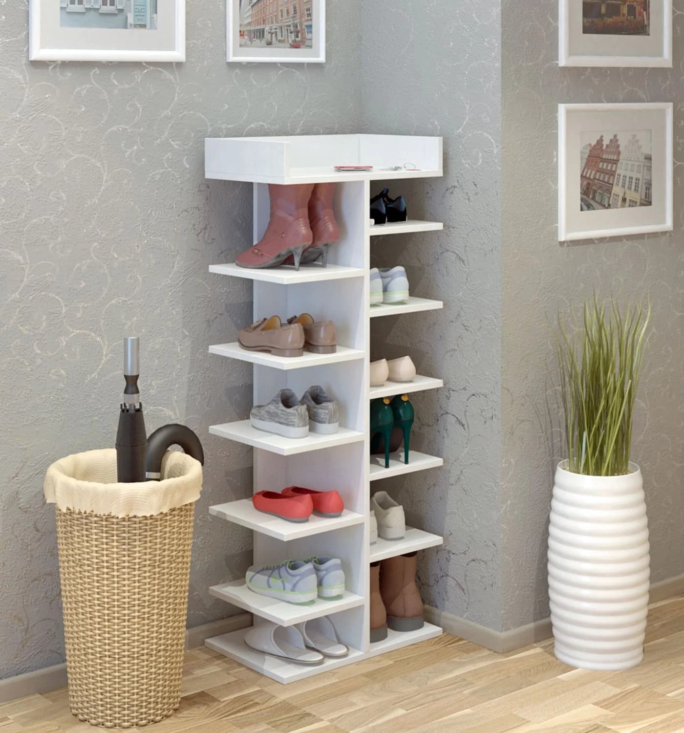 Ayaqqabı üçün tumba Yagmur 125 sm 50 sm 12 əd Laminat dolabi100