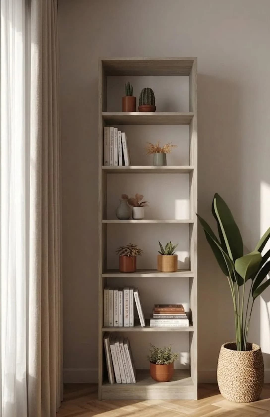 Stellaj MB5, laminat, 210x60x36 sm, bej