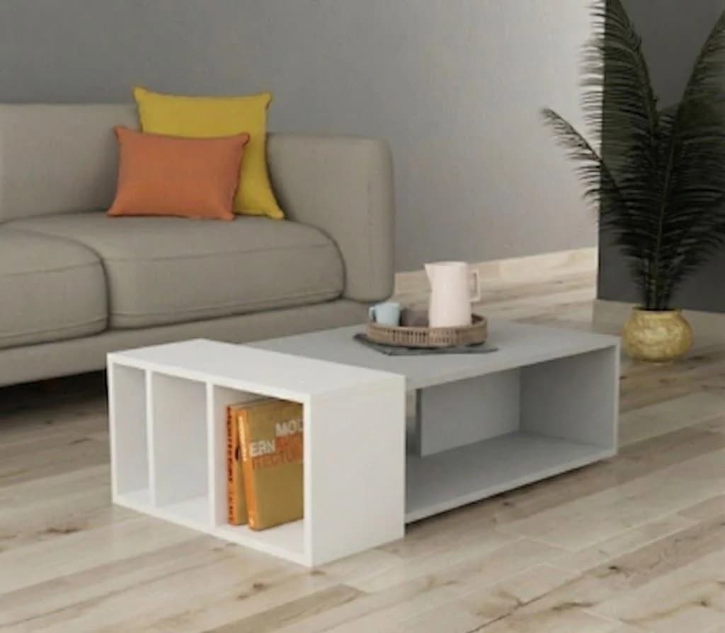 Jurnal masası 29215354, laminat, açıq boz/ağ, 90x60x45 sm