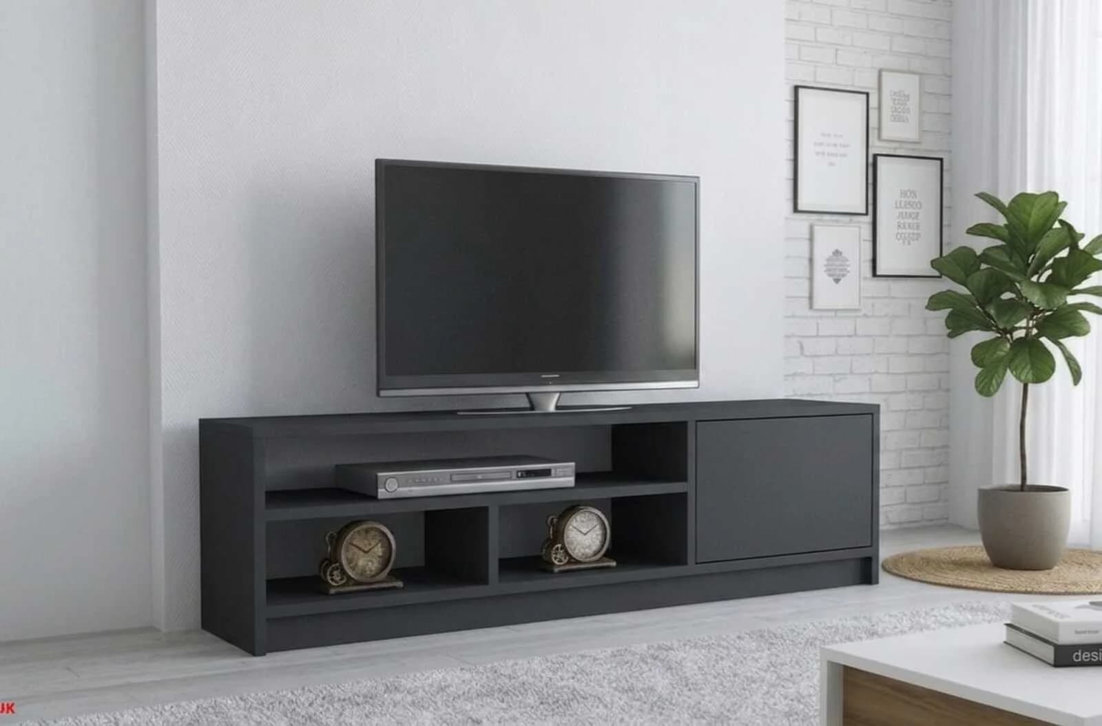 TV üçün tumba MB4, laminat, antrasit, 150x45x35 sm