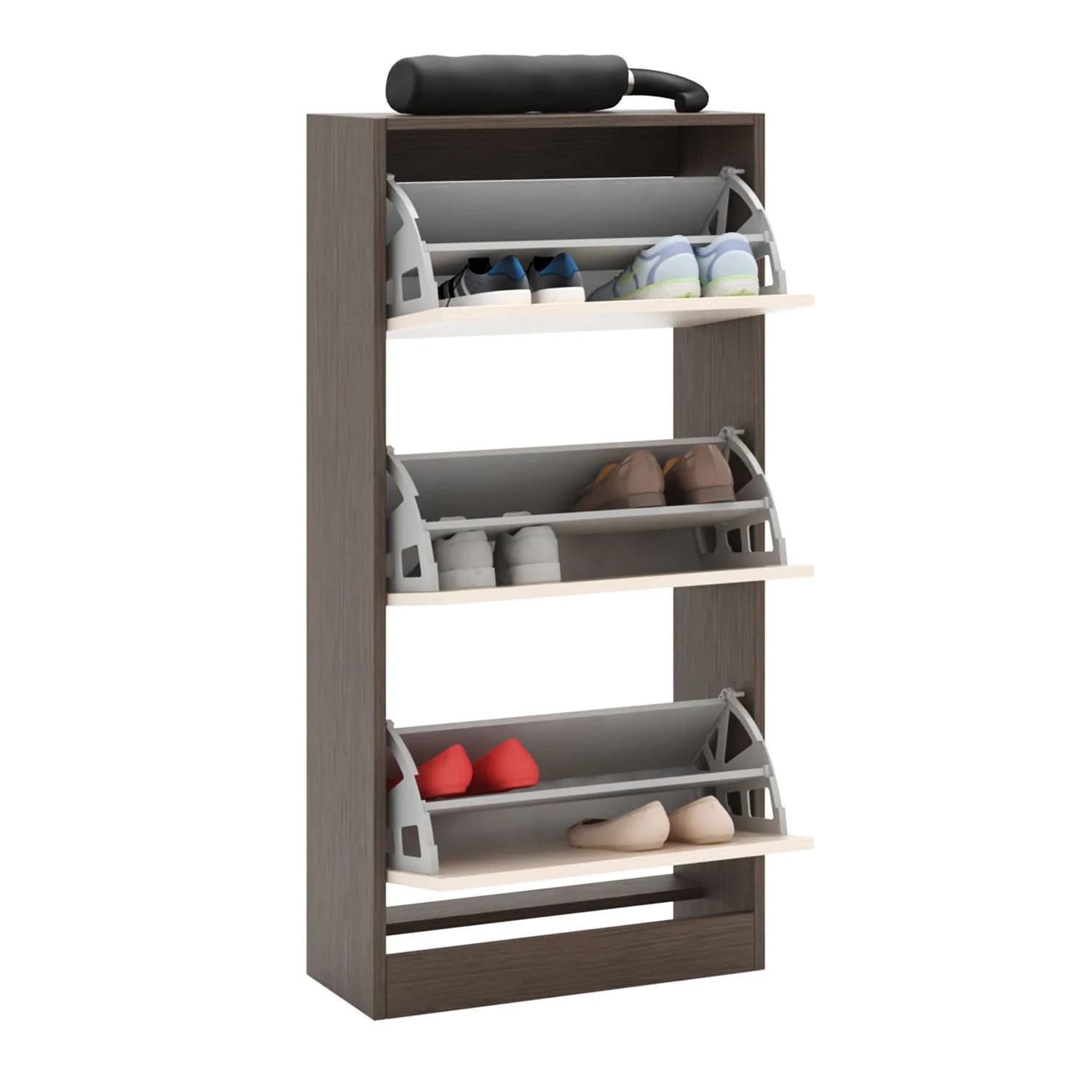 Ayaqqabı üçün şkaf Yagmur 713, laminat, venge/ağ, 154x52x22 sm — изображение 3