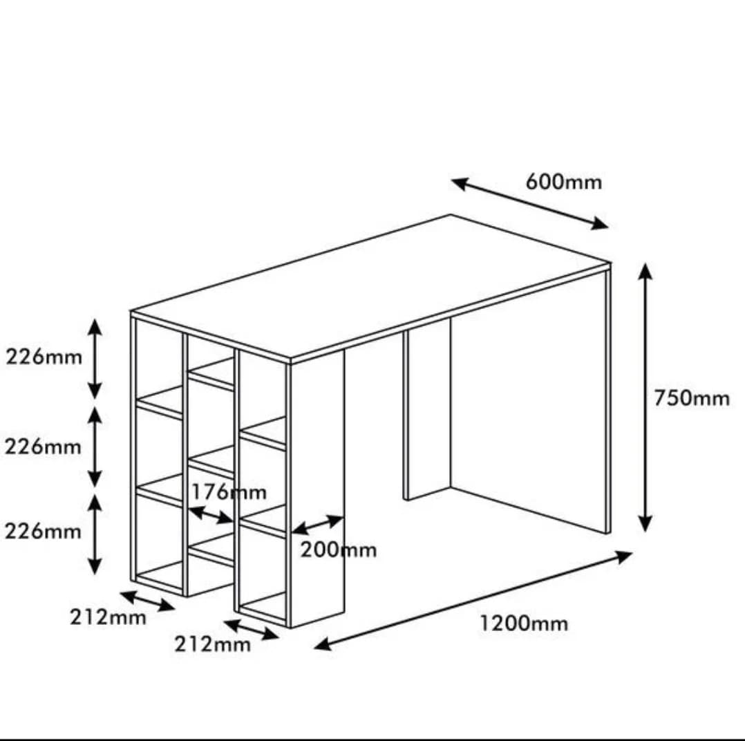 Kompüter masası SO0027, laminat, ağ/bej, 120x60x75 sm — изображение 2