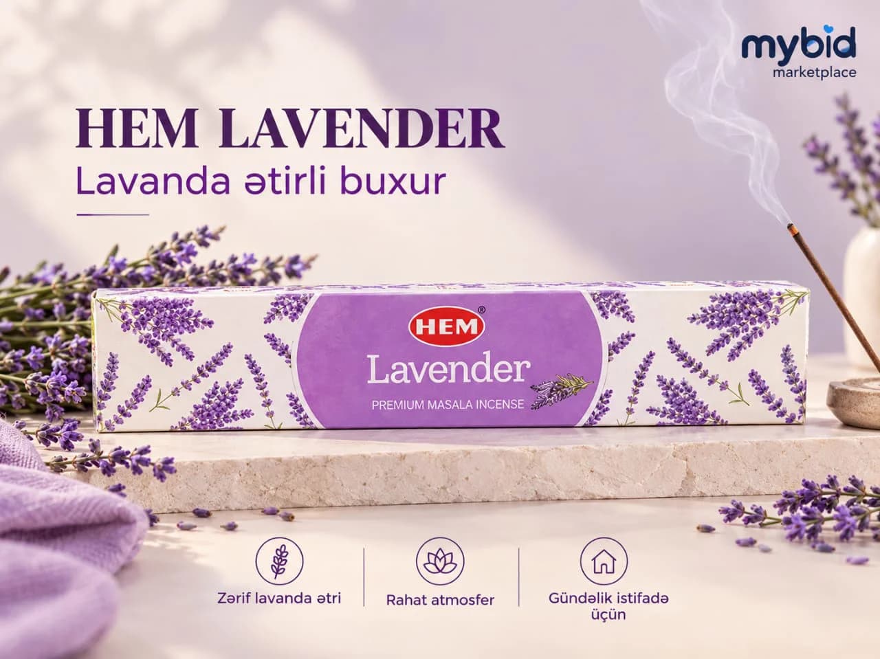 HEM Lavender Premium Masala Lavanda Ətirli Buxur