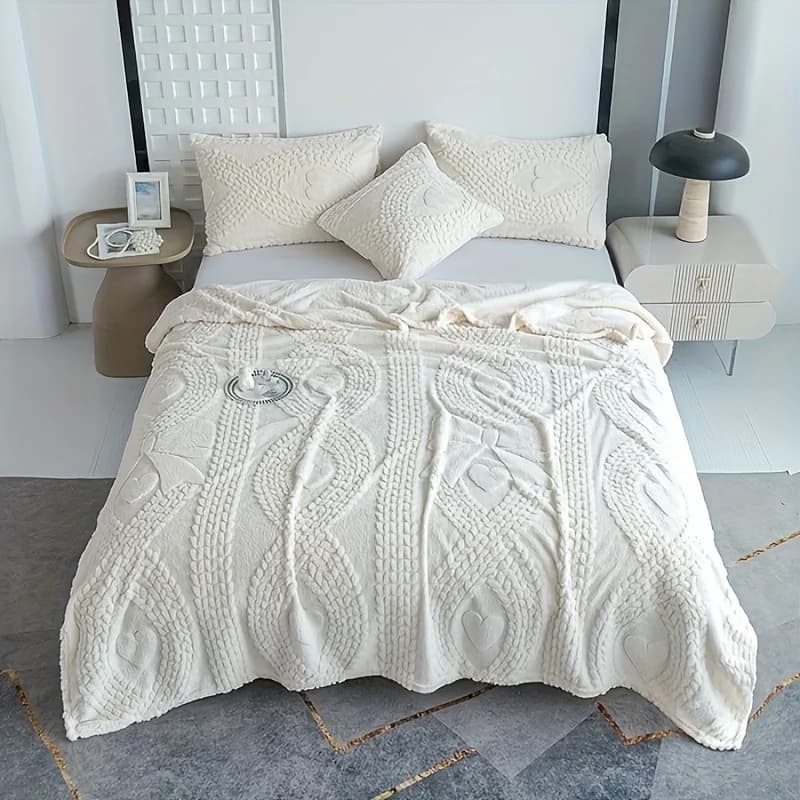 Örtük və yastıq üzü dəsti model-2.1, örtük 200x230 sm, yastıq üzü 50x70 sm (2 əd), ikinəfərlik, bej