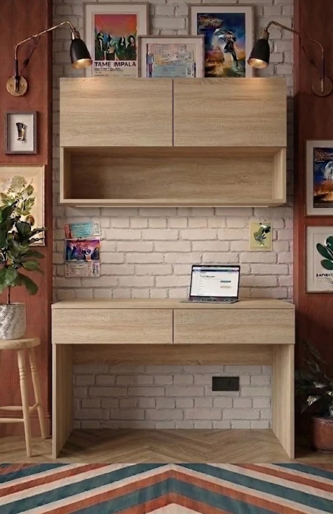 Yazı masası və dolab dəsti MB 21, Laminat, Sonoma, 100x75x50 sm