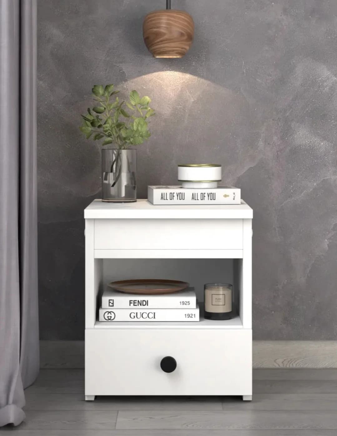 Tumba SO005, laminat, 35x30x32 sm, ağ — изображение 5