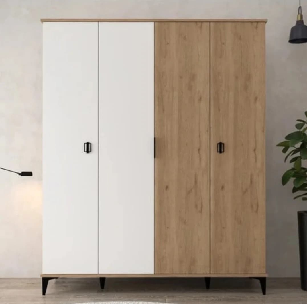 Döşəməüstü dolab SO0036, laminat, 200x160x50 sm, ağ/qəhvəyi — image 2