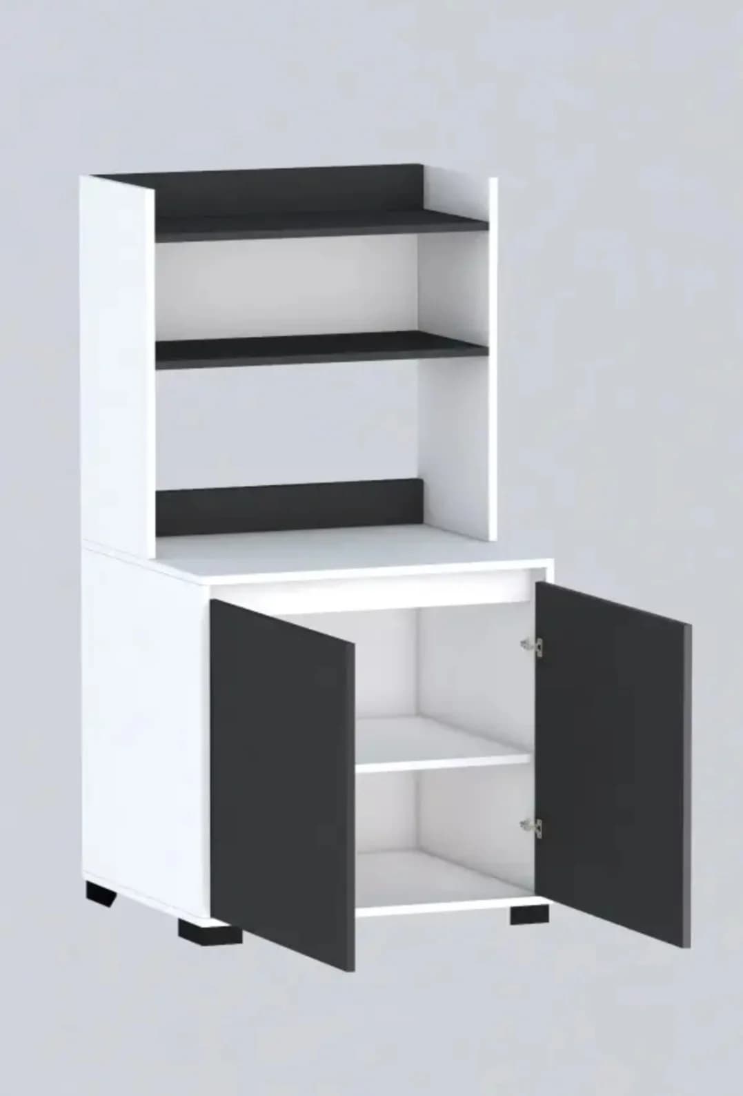 Mətbəx üçün bufet SO002, laminat, ağ/antrasit, 155x80x37 sm — изображение 4