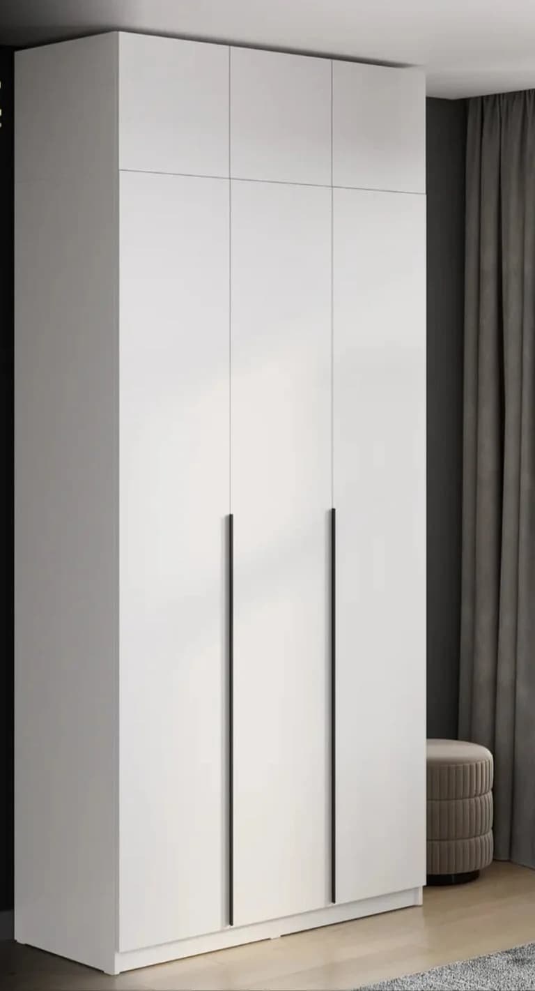 Şkaf S01, laminat, ağ, 120x60x260 sm