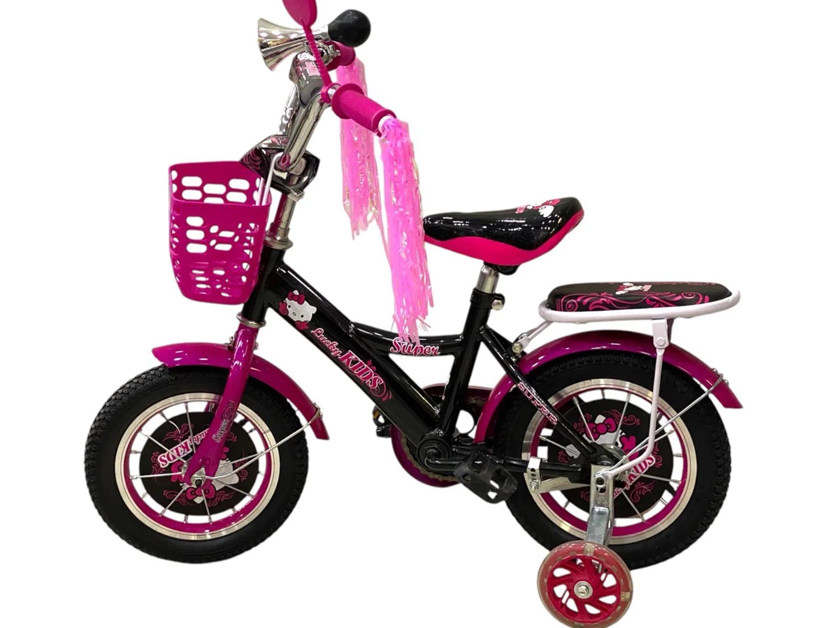 Uşaq velosipedi Lucky Kids Hello Kitty 12", qara/çəhrayı — image 7