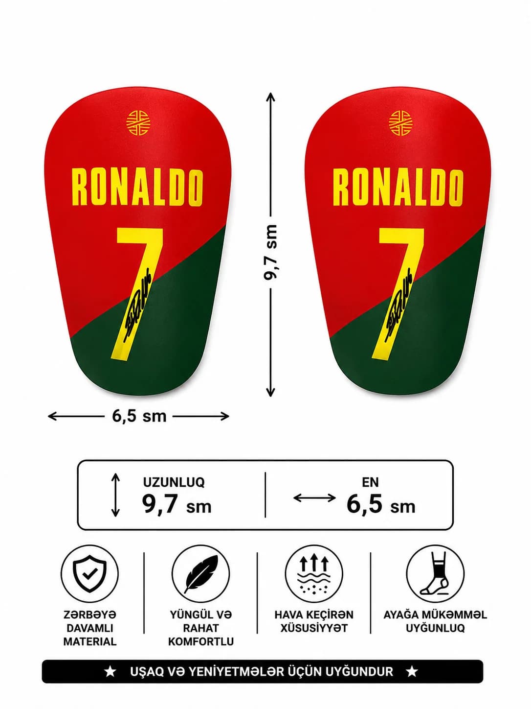 Qalxanlar Ronaldo 7, PVC, rəngbərəng