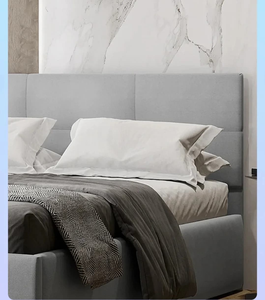 Bir yarımlıq çarpayı, laminat/tekstil, boz, 200x140 sm — image 2