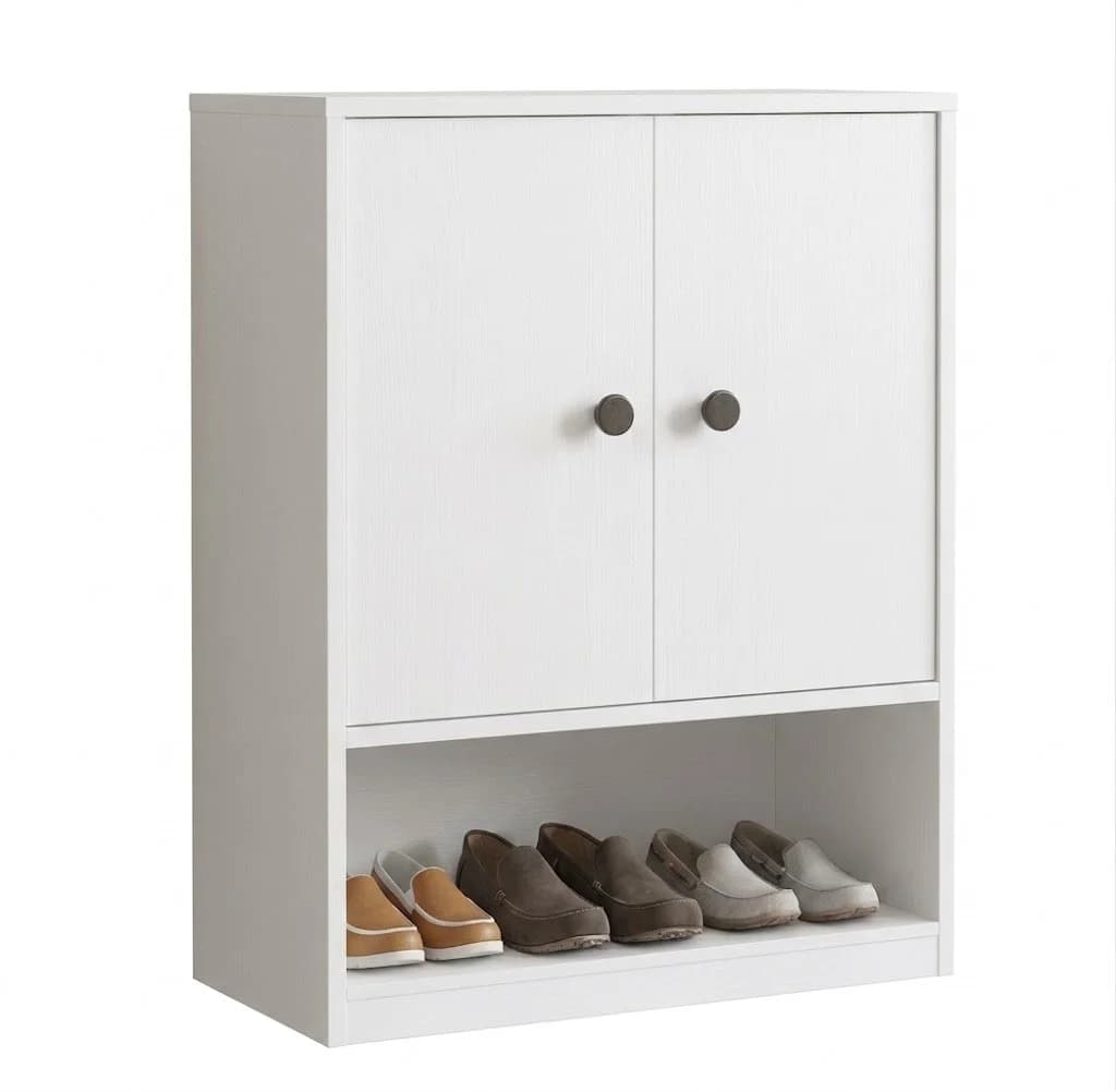 Tumba ayaqqabılar üçün MB9, laminat, 77x60x35 sm, ağ