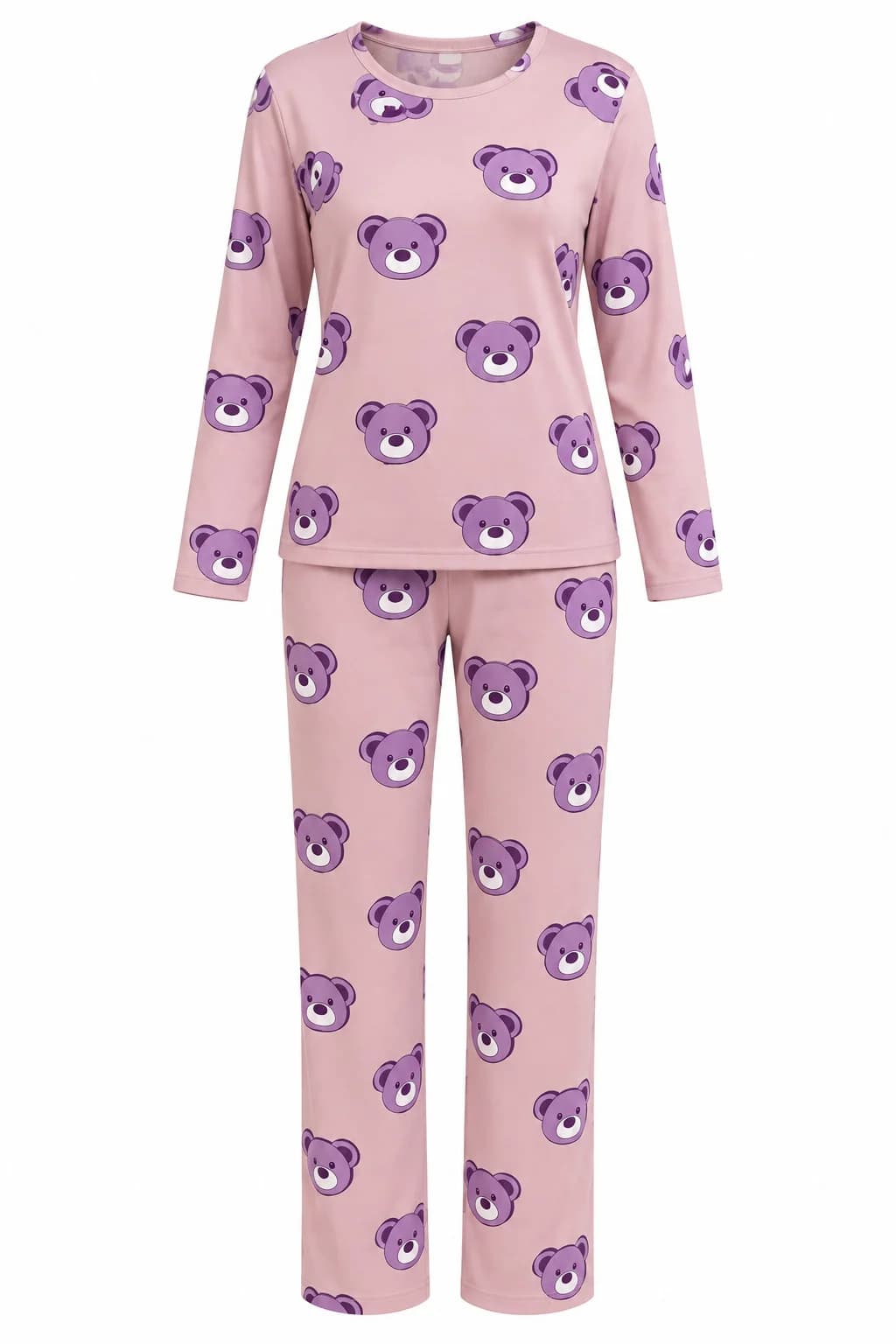 Qadınlar üçün şalvarlı pijama dəsti, çəhrayı, poliester, ölçü XL