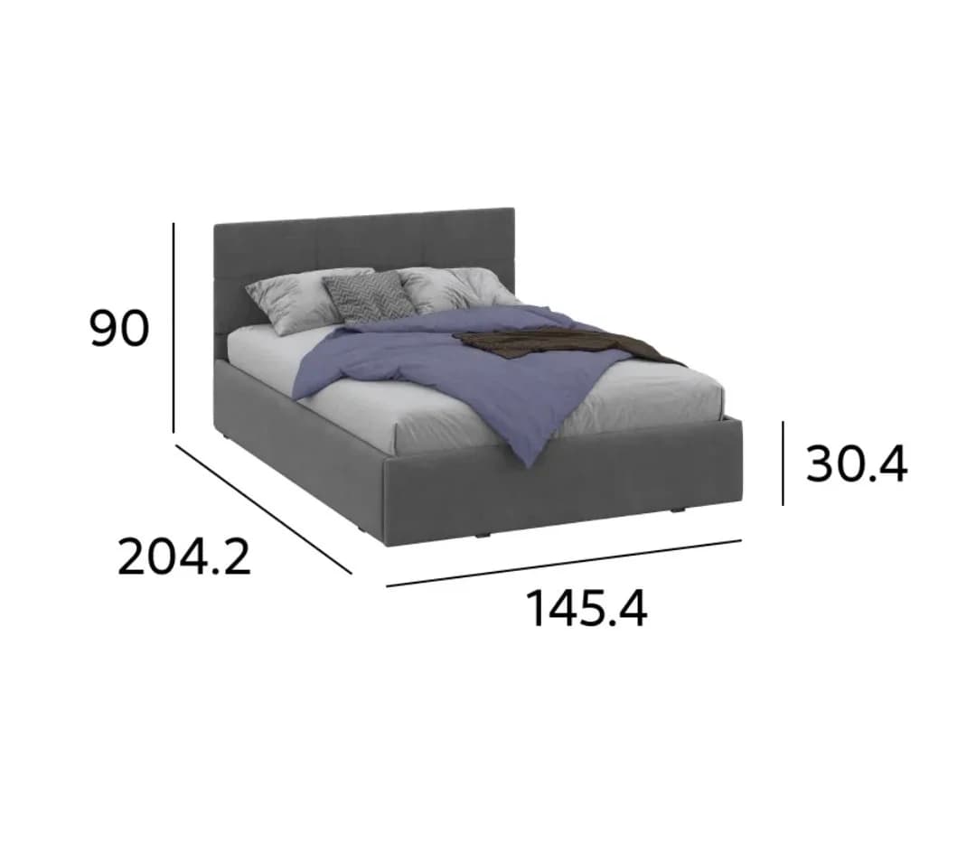 İki nəfərlik çarpayı SO S0243, laminat, boz — şəkil 2