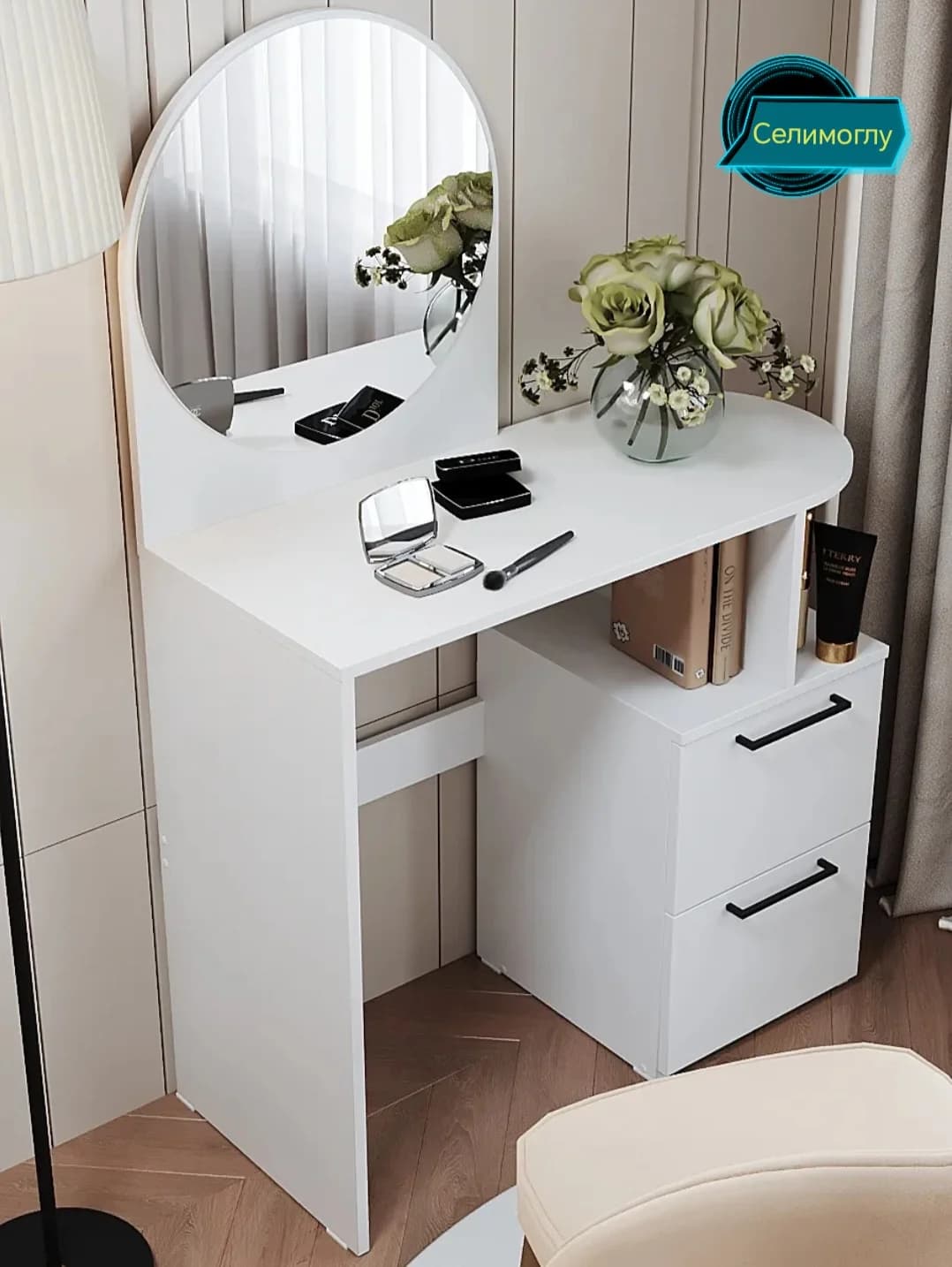 Makiyaj masası s0123, laminat, 130х85х38 sm — изображение 4