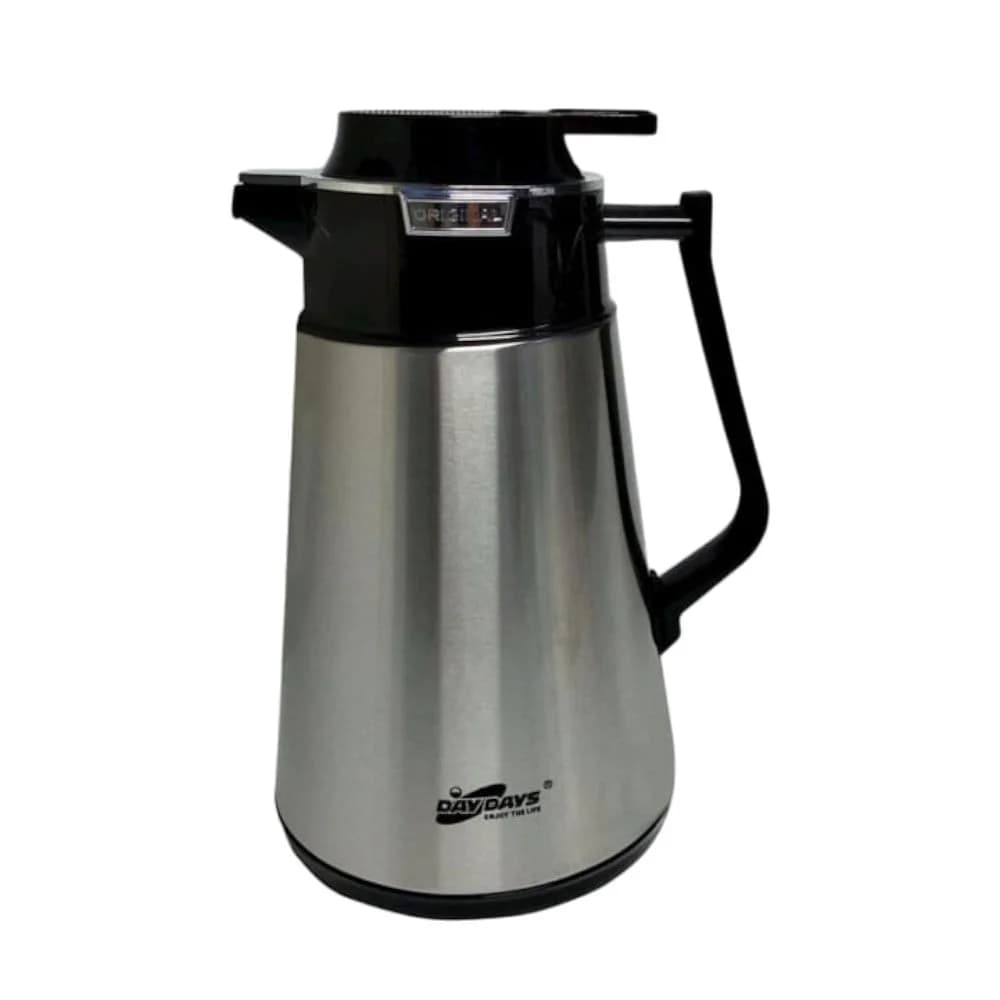 Termos DayDays 1000 ml, paslanmayan polad, qara/gümüşü, vintli tıxac - grnsmehsul73