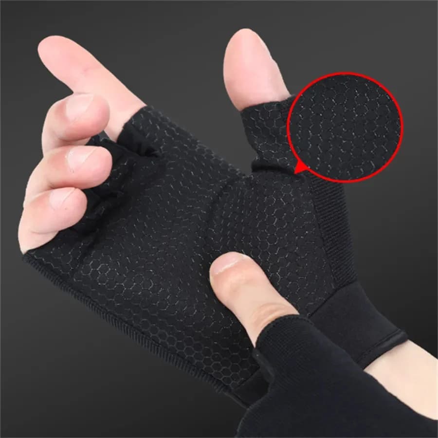 Əlcək Half-Finger, Fitnes üçün, Göy — şəkil 2