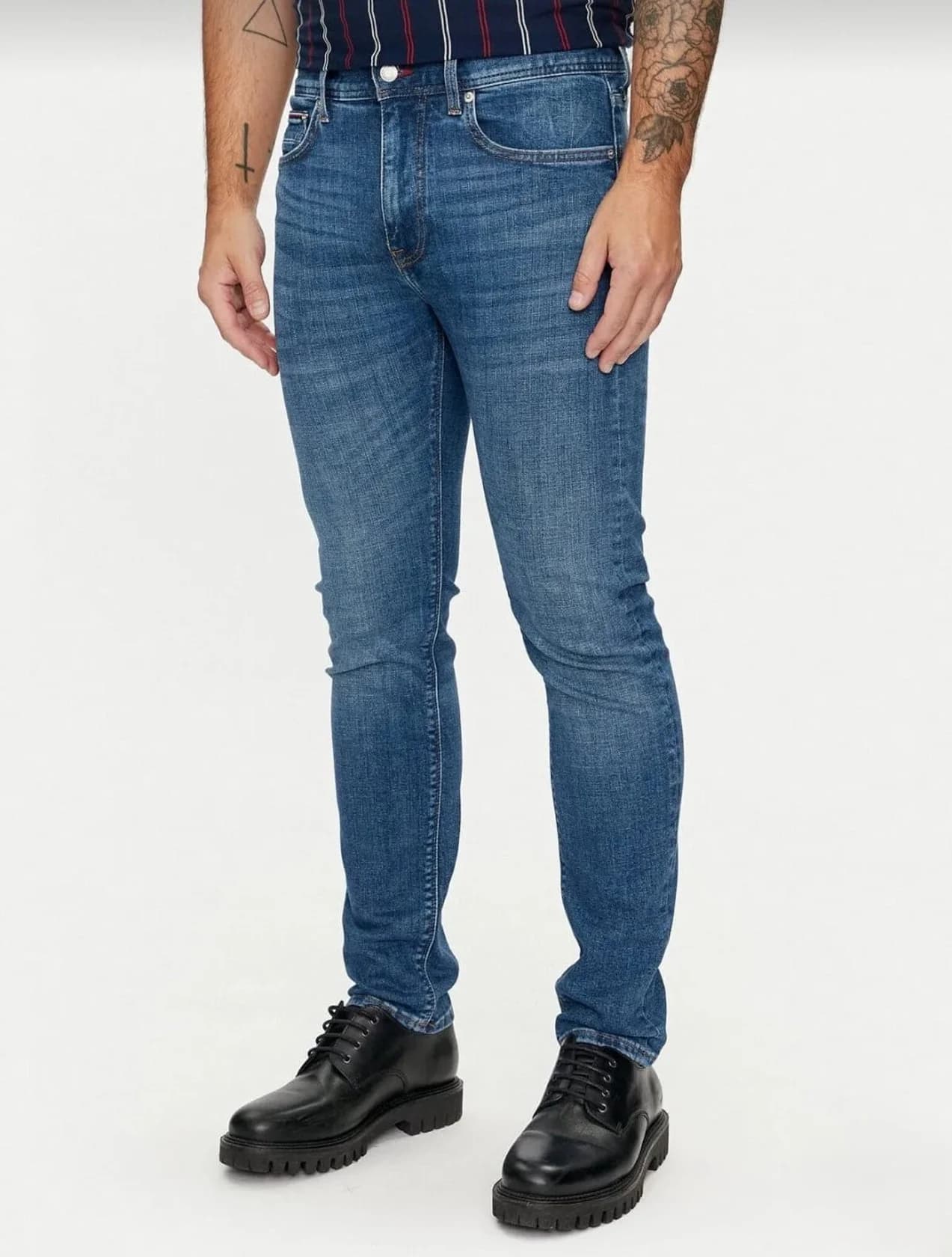 Kişilər üçün dar cins model62, mavi, pambıq, ölçü 32