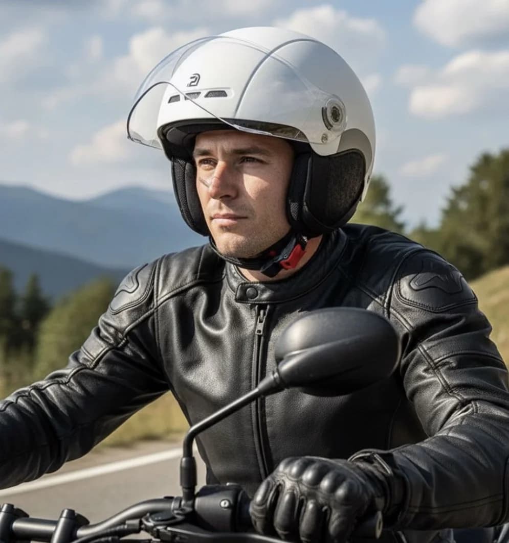 Velosiped və motosikl dəbilqəsi, ağ