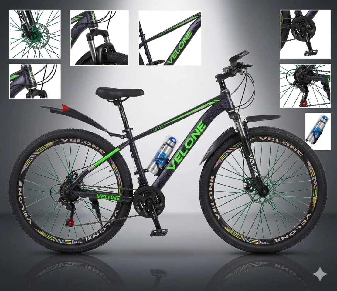 Dağ velosipedi Velone 26" MTB, qara