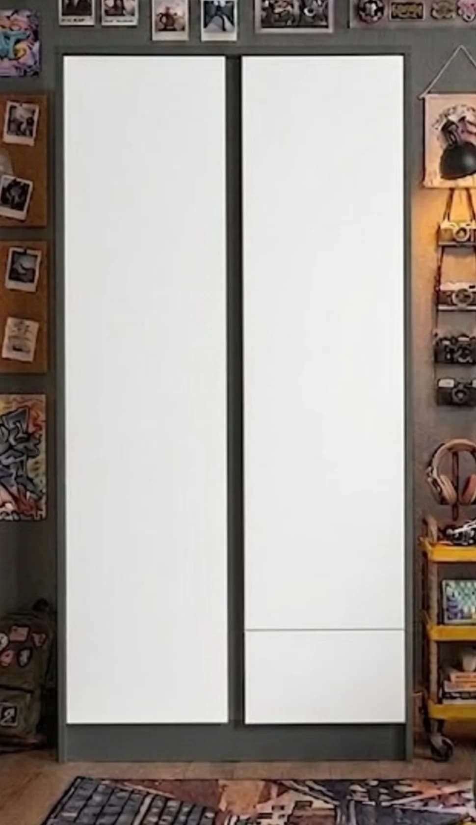 Döşəməüstü dolab, Laminat, Antrasit/Ağ, 180x75x50 sm