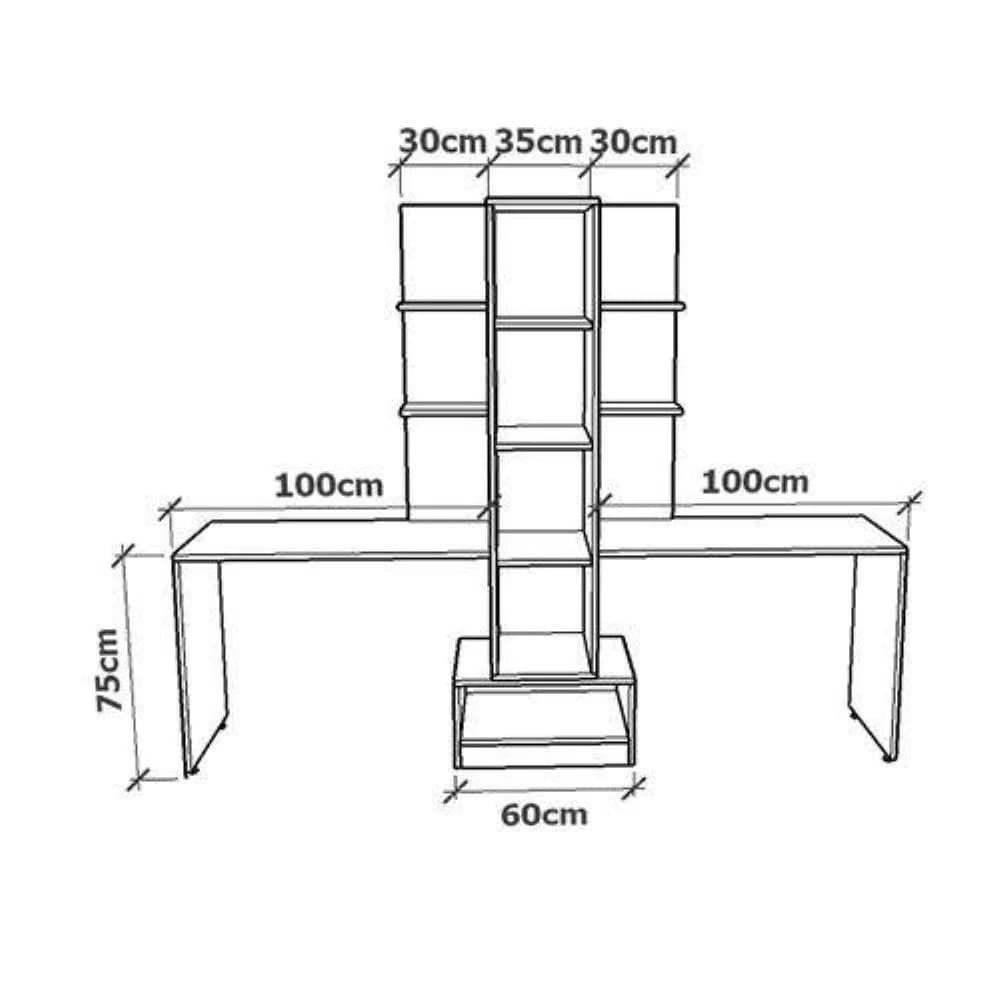 Yazı masası SO021, ağ, laminat, 150х50х175 sm — изображение 3