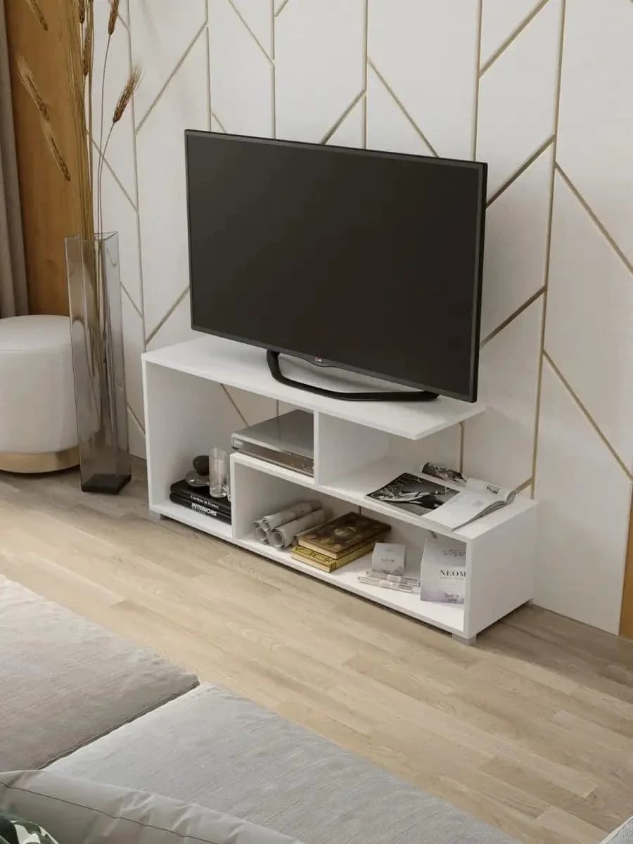 TV üçün tumba Yagmur 40_15456, laminat, ağ, 115x50x30 sm — image 4