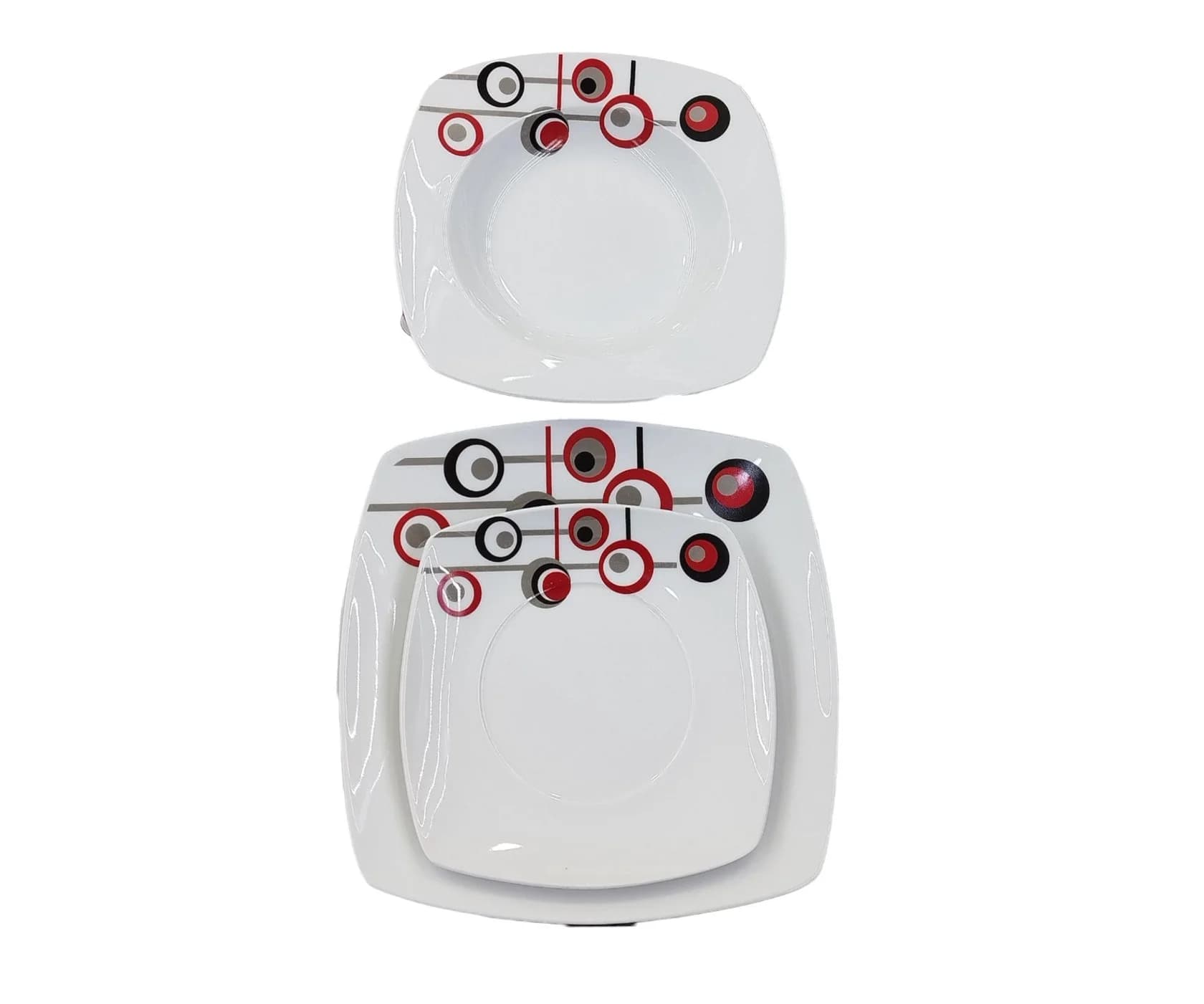 Boşqab dəsti PC-0069, ağ, 3 əd