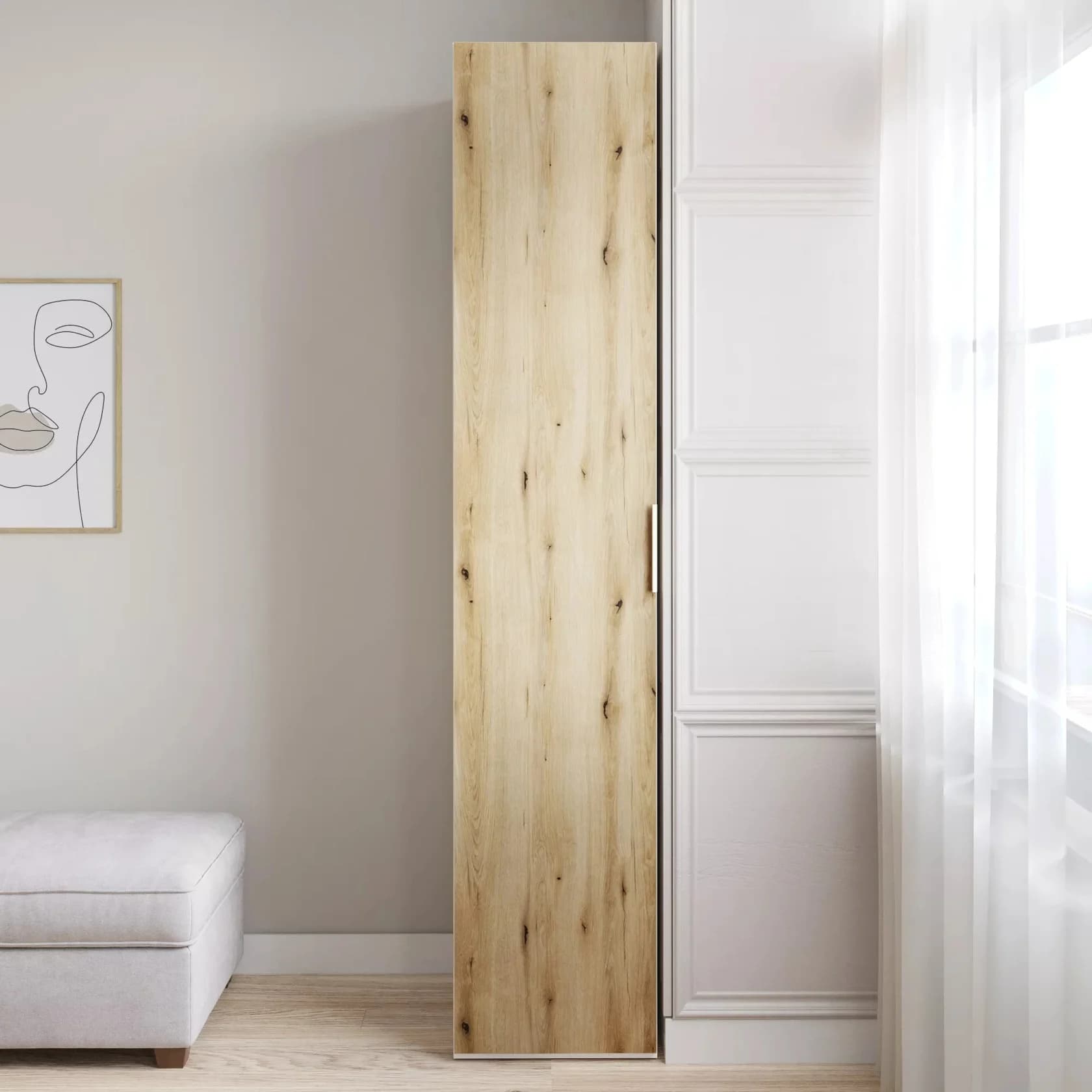 Şkaf Yagmur, laminat, ağ/votan, 210.1x57.5x45.1 sm — изображение 2
