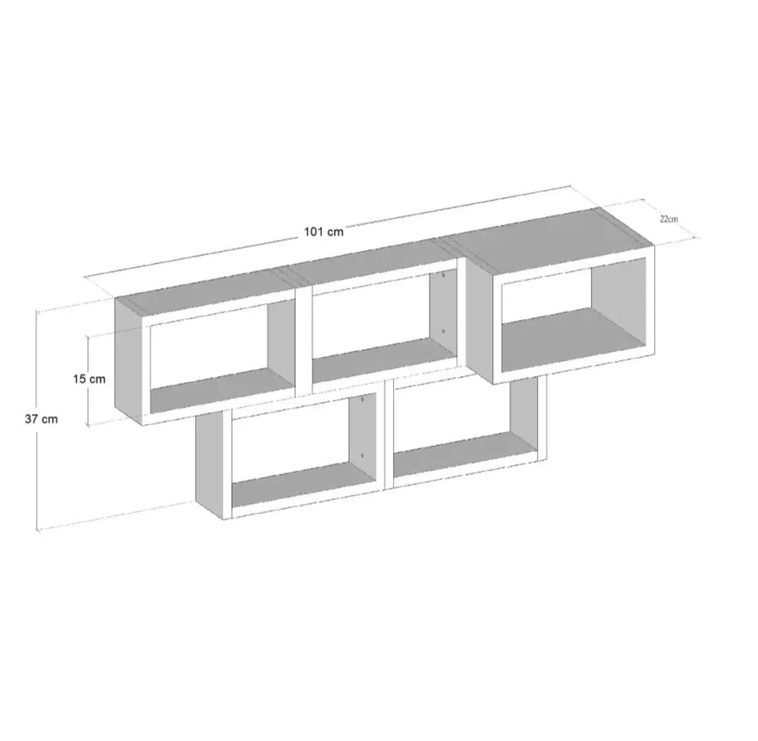 Divar rəfi SO002, laminat, ağ/qəhvəyi, 100x38x22 sm — изображение 3