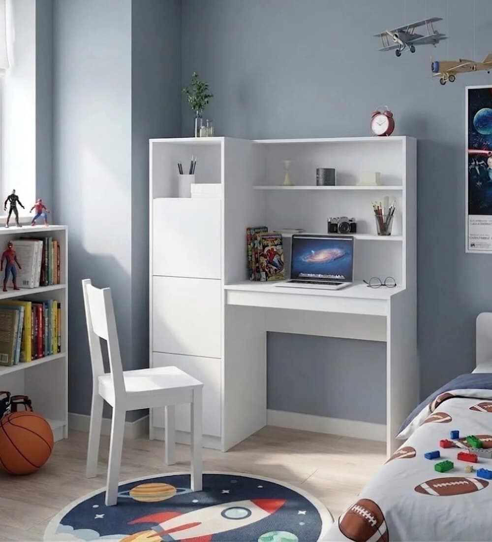 Yazı masası MB 18, laminat, ağ, 120x140x45 sm