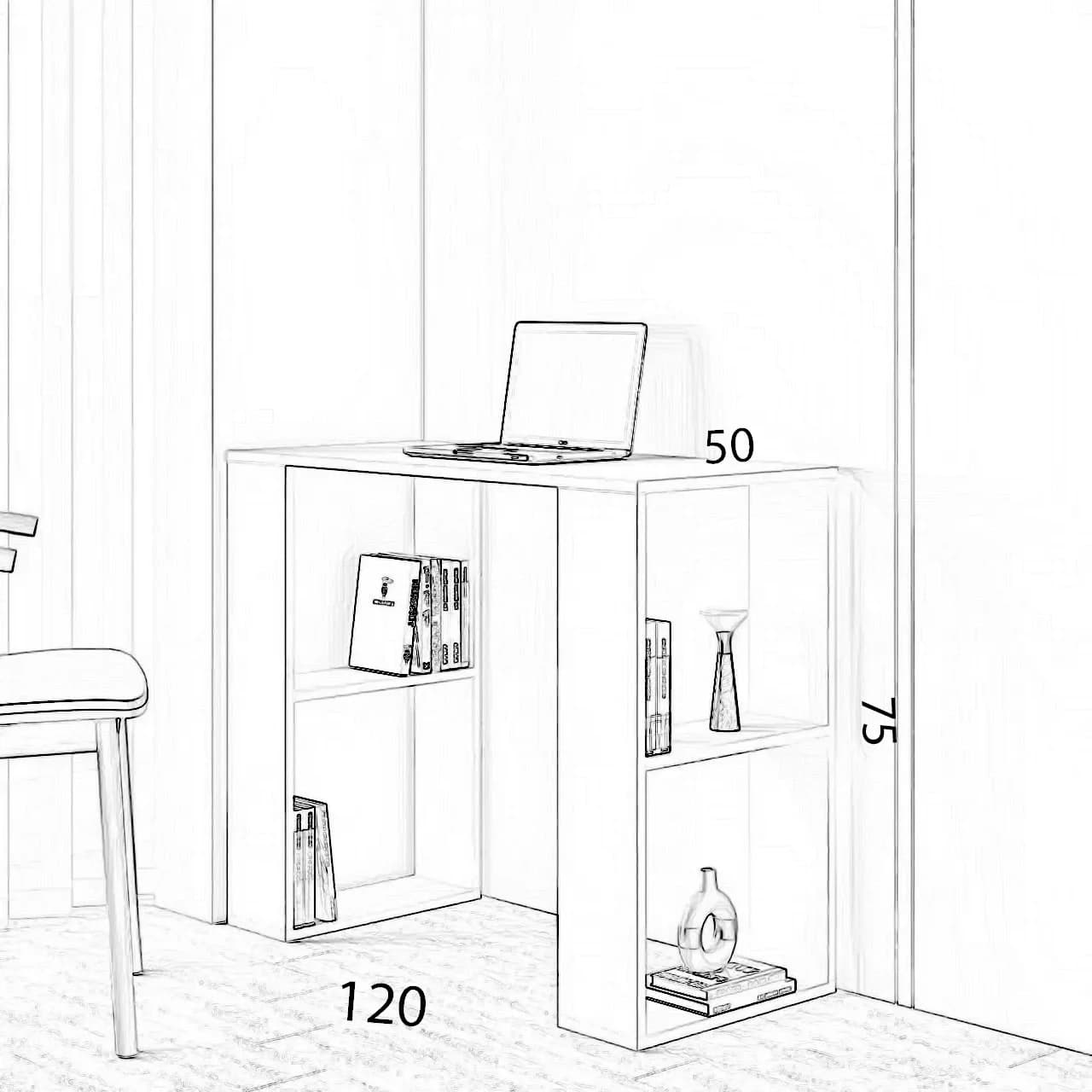 Yazı masası YM40, antrasit, laminat, 120х75х50 sm — изображение 2